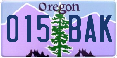 OR license plate 015BAK