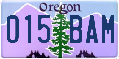OR license plate 015BAM