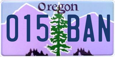 OR license plate 015BAN
