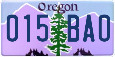 OR license plate 015BAO