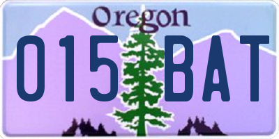 OR license plate 015BAT