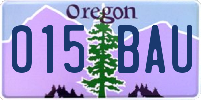 OR license plate 015BAU