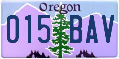 OR license plate 015BAV