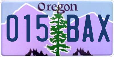 OR license plate 015BAX