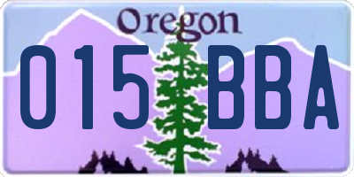 OR license plate 015BBA