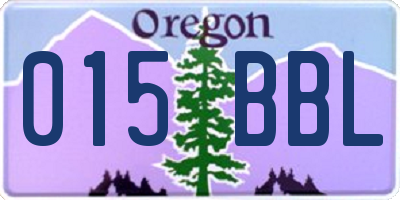 OR license plate 015BBL