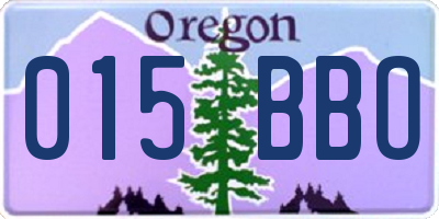 OR license plate 015BBO
