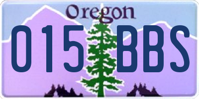 OR license plate 015BBS
