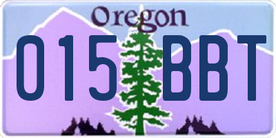 OR license plate 015BBT