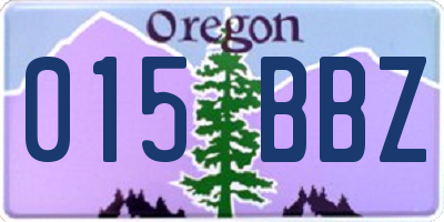 OR license plate 015BBZ