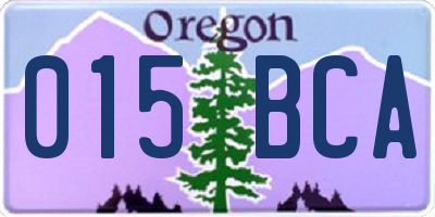 OR license plate 015BCA