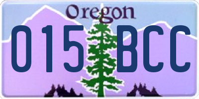 OR license plate 015BCC