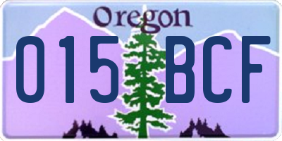 OR license plate 015BCF