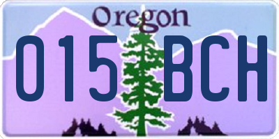 OR license plate 015BCH