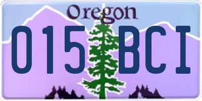 OR license plate 015BCI