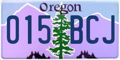 OR license plate 015BCJ