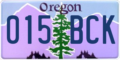 OR license plate 015BCK