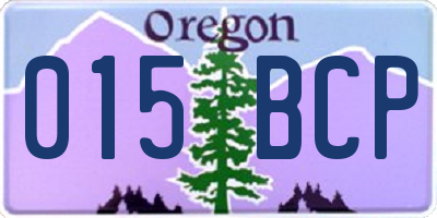 OR license plate 015BCP