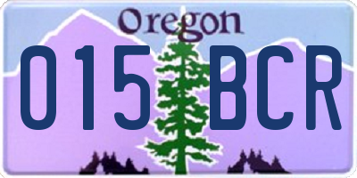 OR license plate 015BCR