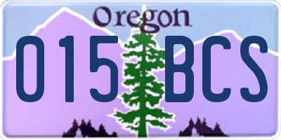 OR license plate 015BCS