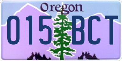 OR license plate 015BCT