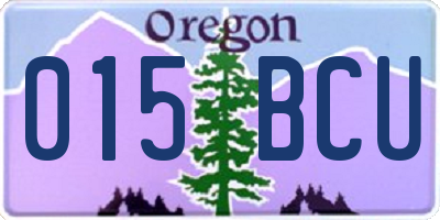 OR license plate 015BCU