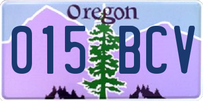 OR license plate 015BCV