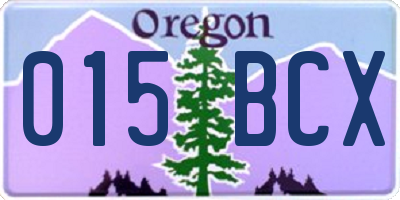 OR license plate 015BCX
