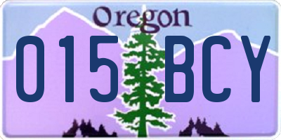 OR license plate 015BCY