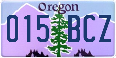 OR license plate 015BCZ