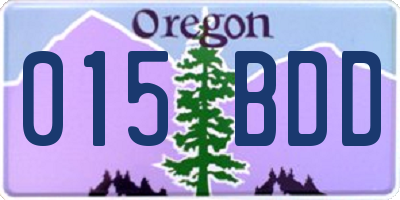 OR license plate 015BDD