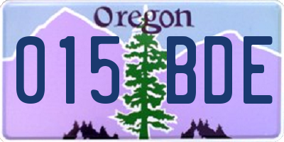 OR license plate 015BDE