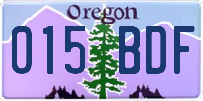 OR license plate 015BDF