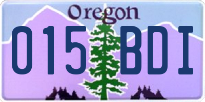 OR license plate 015BDI