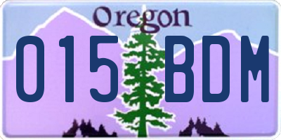OR license plate 015BDM