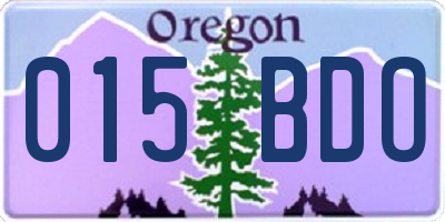 OR license plate 015BDO