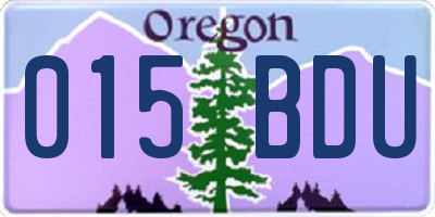 OR license plate 015BDU