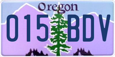OR license plate 015BDV