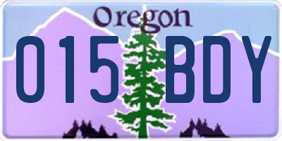 OR license plate 015BDY