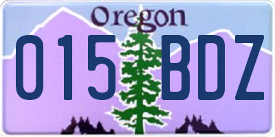 OR license plate 015BDZ