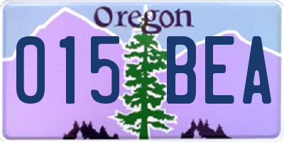 OR license plate 015BEA
