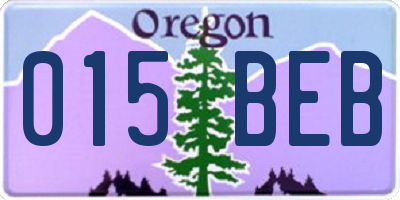 OR license plate 015BEB