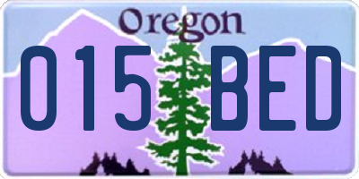 OR license plate 015BED