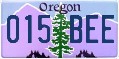 OR license plate 015BEE
