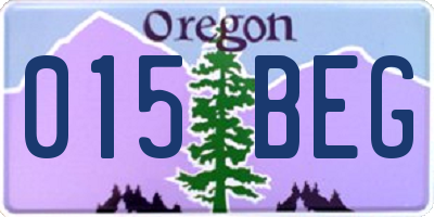 OR license plate 015BEG