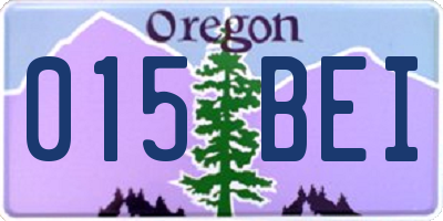 OR license plate 015BEI