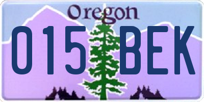 OR license plate 015BEK