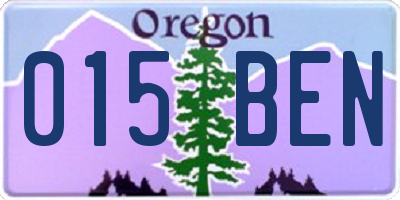 OR license plate 015BEN