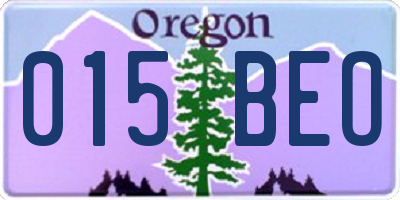 OR license plate 015BEO