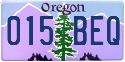 OR license plate 015BEQ